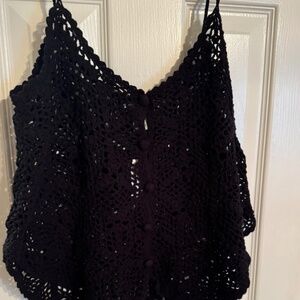 Forever 21 Crocheted Lace Women’s Button Tank Top Shirt Size Large L New